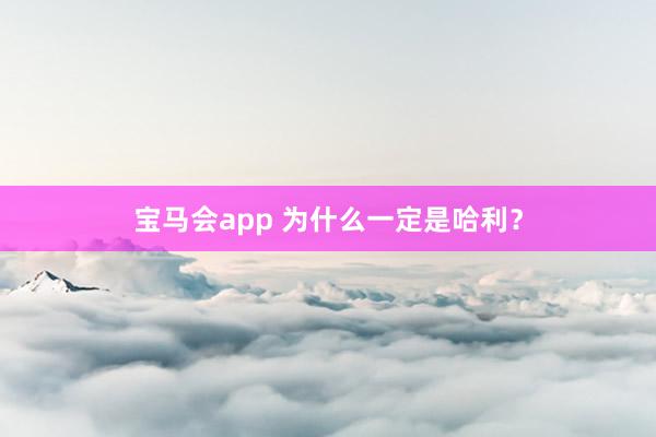 宝马会app 为什么一定是哈利？