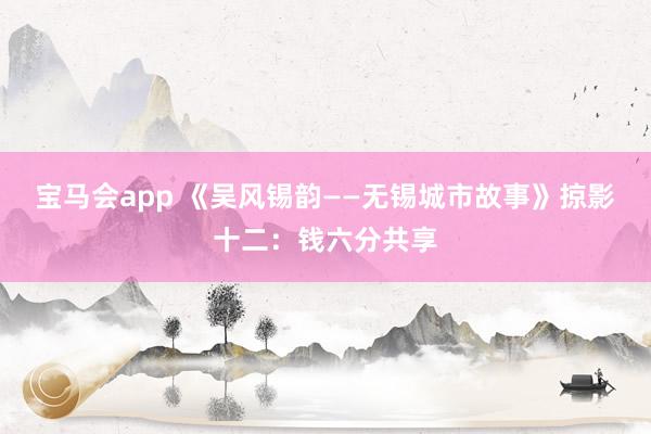 宝马会app 《吴风锡韵——无锡城市故事》掠影十二：钱六分共享
