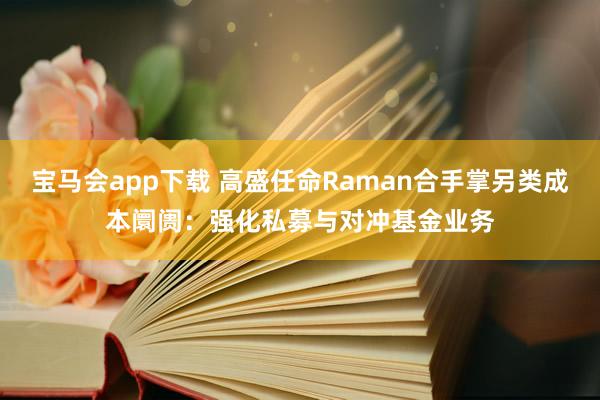 宝马会app下载 高盛任命Raman合手掌另类成本阛阓：强化私募与对冲基金业务