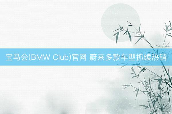 宝马会(BMW Club)官网 蔚来多款车型抓续热销